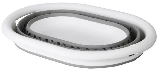 Kôš na bielizeň OVAL COMPACT sivý / biely 25 l