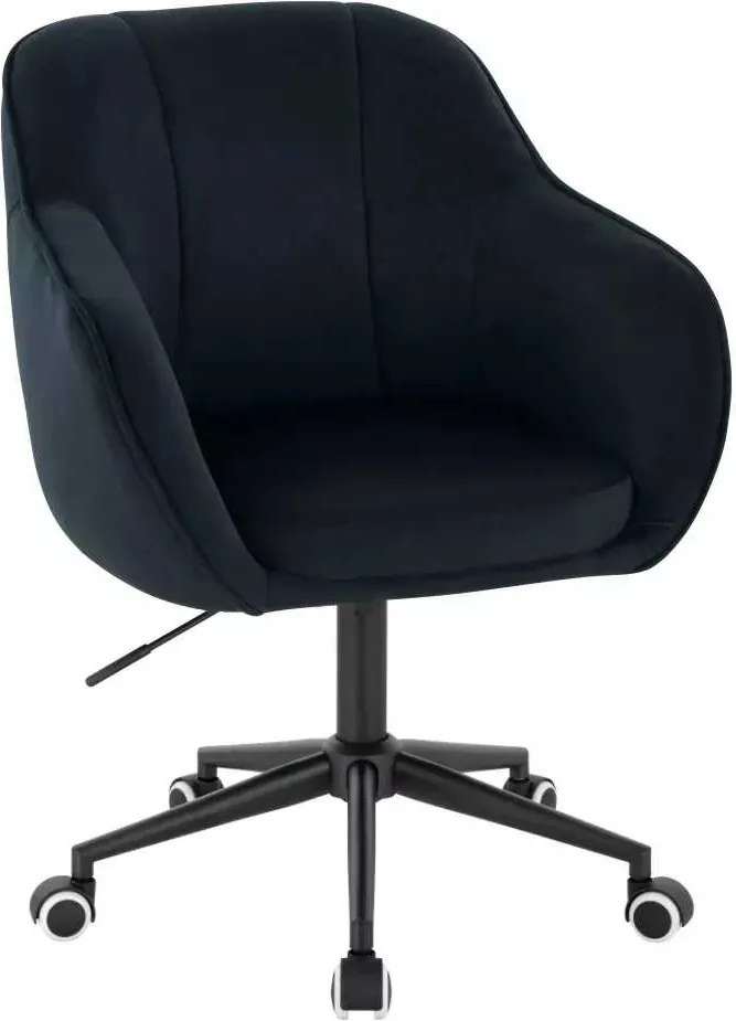 LuxuryForm DESIGN Stolička AVOLA VELUR na čiernej podstave s kolieskami - čierna