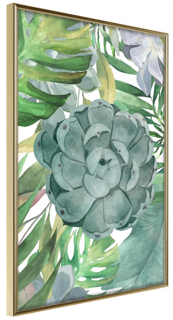 Artgeist Plagát - Tropical Flora [Poster] Veľkosť: 30x45, Verzia: Čierny rám s passe-partout