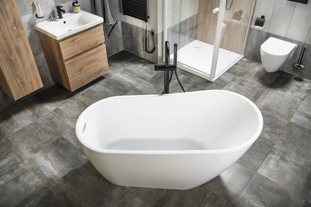 Aqualine Aqualine, TISA voľne stojaca vaňa 150x75 cm, biela, E1575