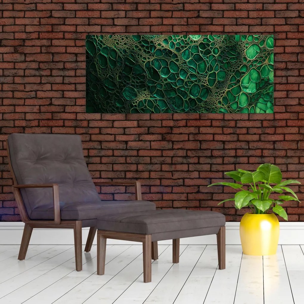 Obraz - Zelený mikroskopický záber (120x50 cm)