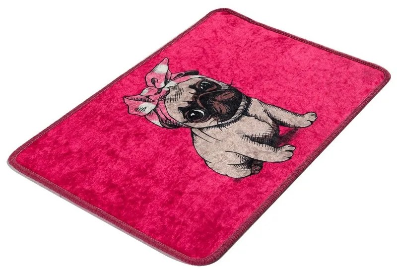 Kúpeľňová predložka Pug DJT 40x60 ružová