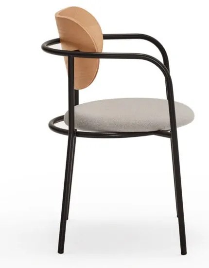 Sivá jedálenská stolička v dekore duba Eclipse - Teulat