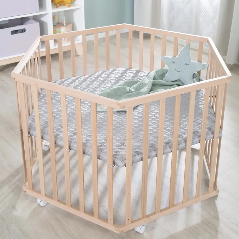 Detská ohrádka z bukového dreva v prírodnej farbe 119x104 cm – Roba