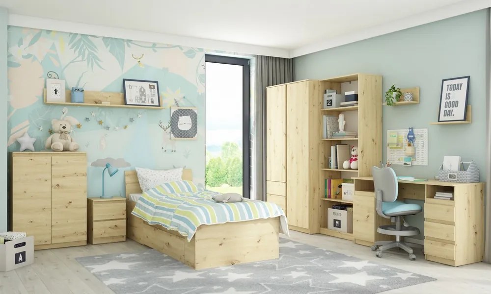 Šatníková skriňa Carlos, dub artisan, 100 cm