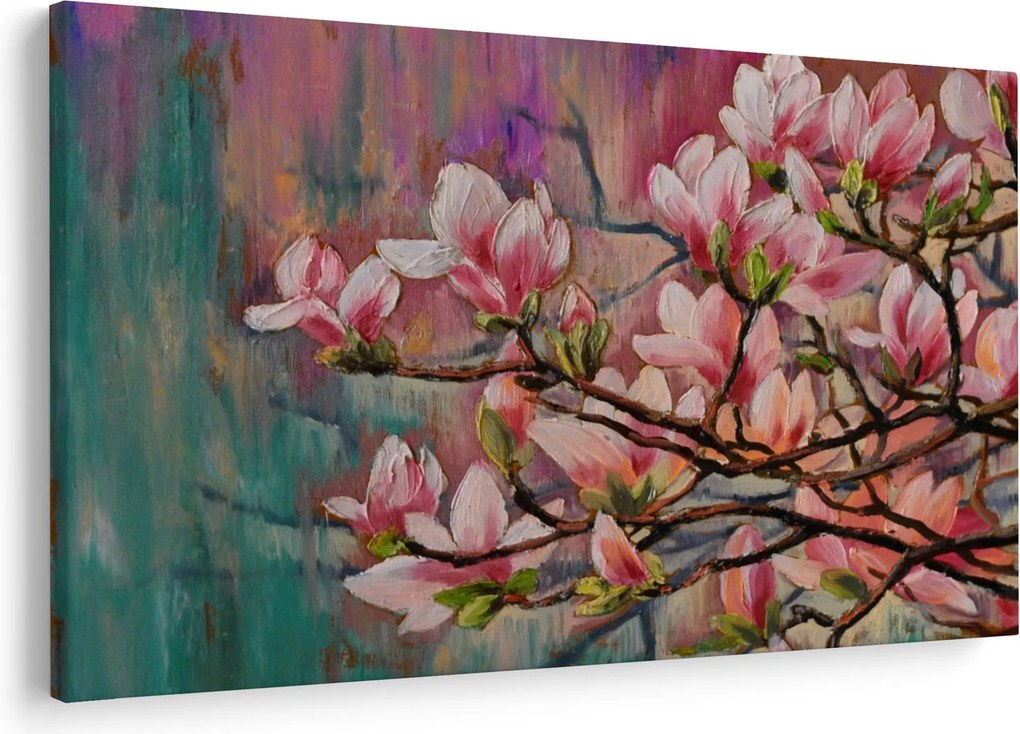 Obraz - Olejomaľba, Rozkvitnutá sakura (90x60 cm)