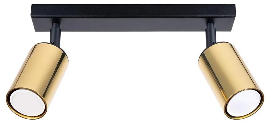 Sollux SL.1383 - Bodové svietidlo WINX 2xGU10/10W/230V čierna/zlatá