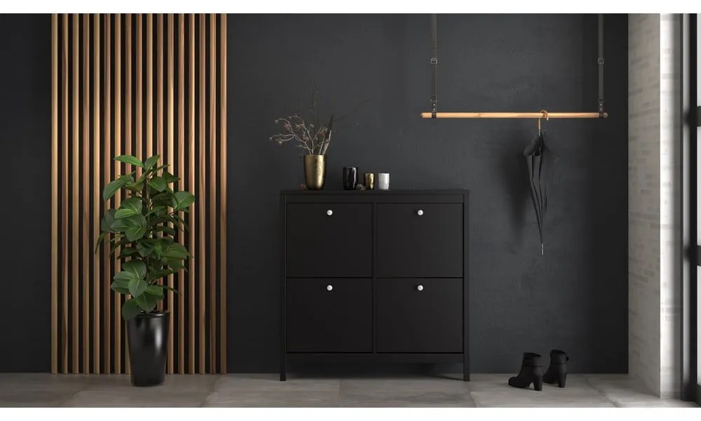 Čierna výklopná skrinka na topánky Madrid – Tvilum