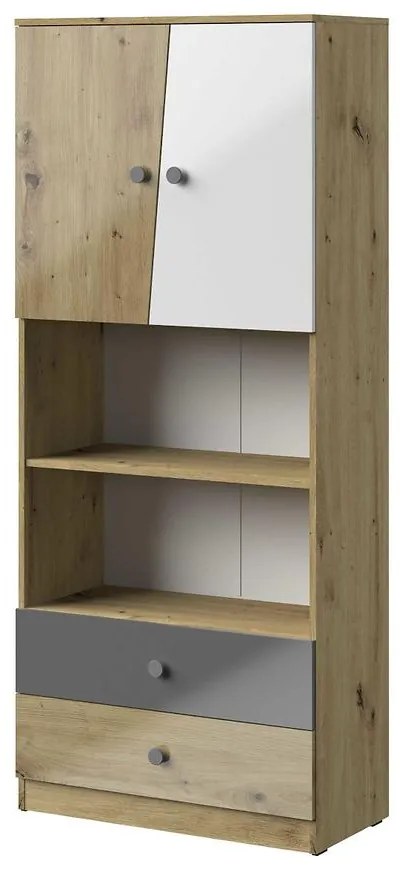 Regál Nero 04  80 – Šedá Lesk