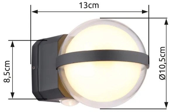 Globo 34157 - LED Vonkajšie nástenné svietidlo ILLI LED/12W/230V IP54 čierna