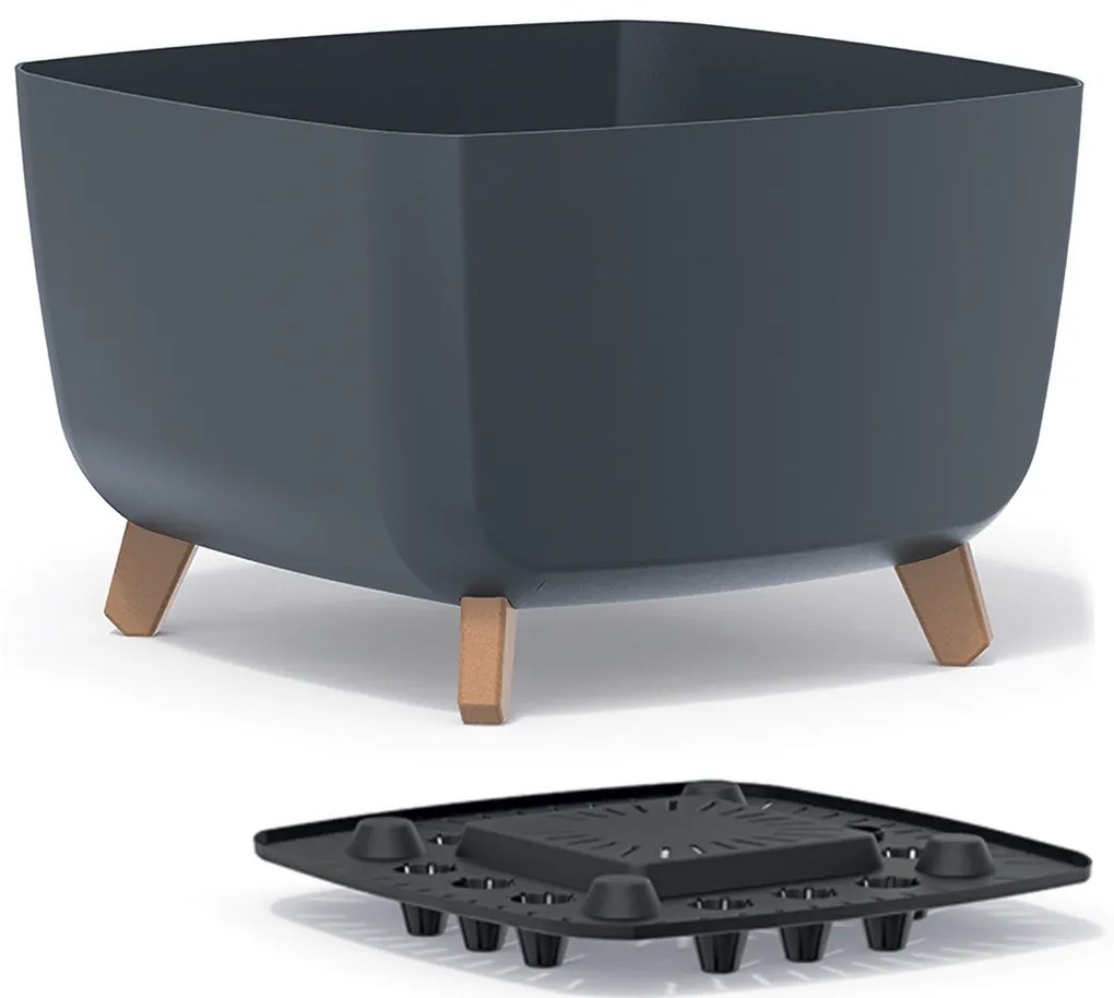 Plastový kvetináč na nožičkách DGQL400 39 cm - antracit