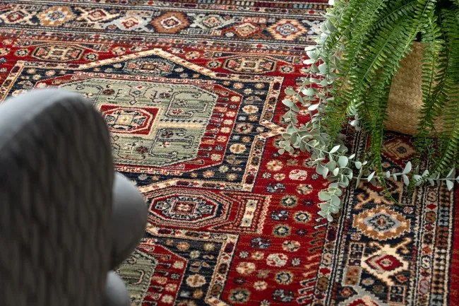 Koberec KESHAN, strapce 7275/53588 bordový / zelený