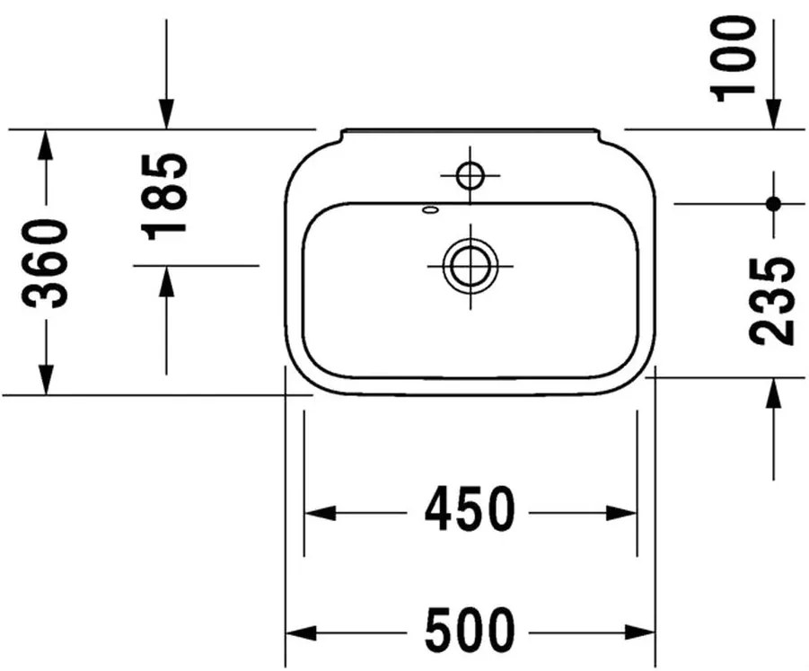 Duravit Happy D.2 - Umývadlo 500x360 mm, s prepadom, biela 0709500000