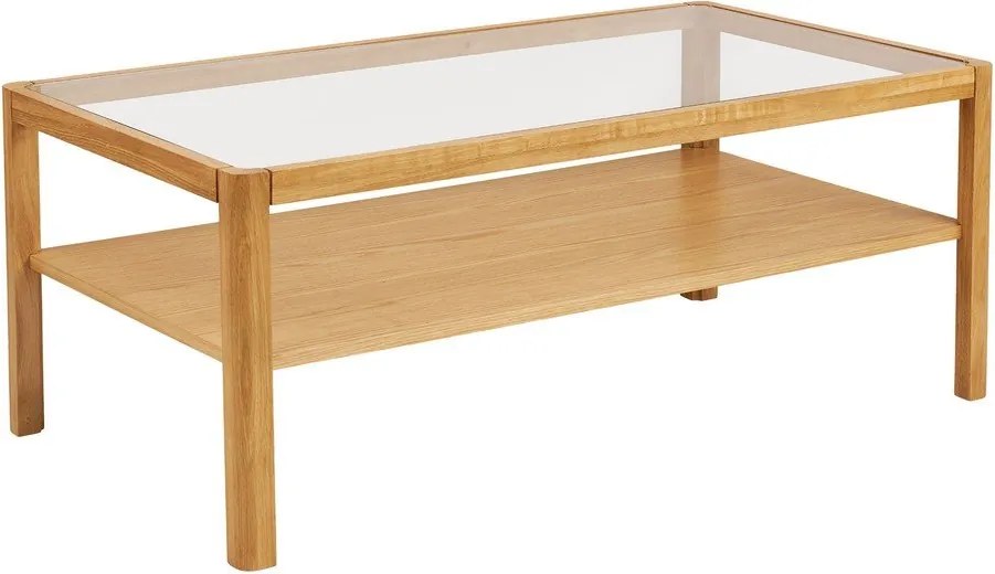 Konferenčný stolík so sklenenou doskou v prírodnej farbe 60x110 cm Lourmarin – House Nordic