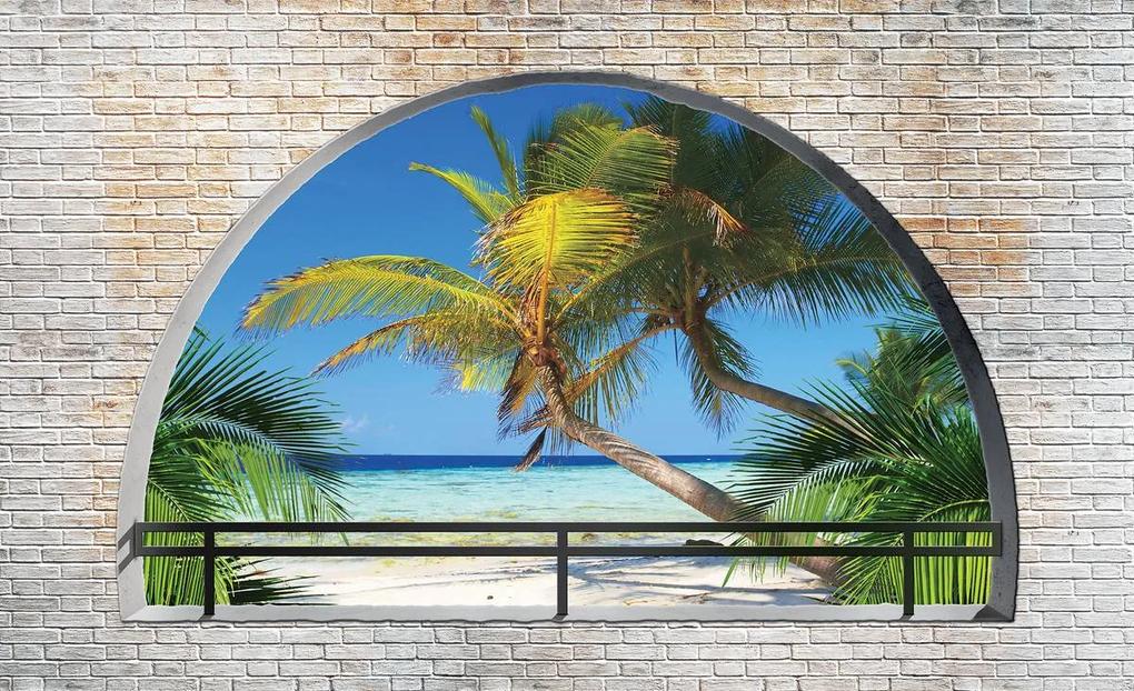 Fototapeta - Pohľad na palmy (254x184 cm)