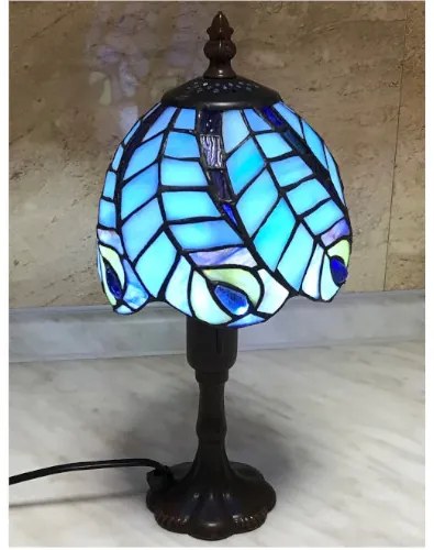 Vitrážová lampa tiffany PÁV 29*Ø15