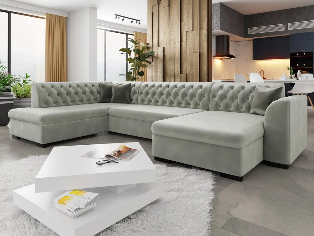Veľká sedačka do obývačky Valdero, Dostupné poťahy: Magic Velvet 2227 + Magic Velvet 2227 + Evo 29, Strana: Ľavá