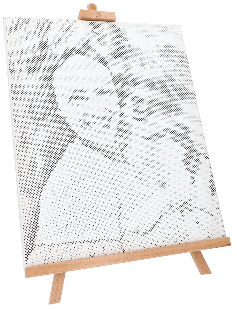 Gario Bodkovanie Vybodkuj si svoju fotku! Rozmery: 50 x 50 cm, Rámovanie: Iba zrolované plátno, Farba bodiek: Zelená