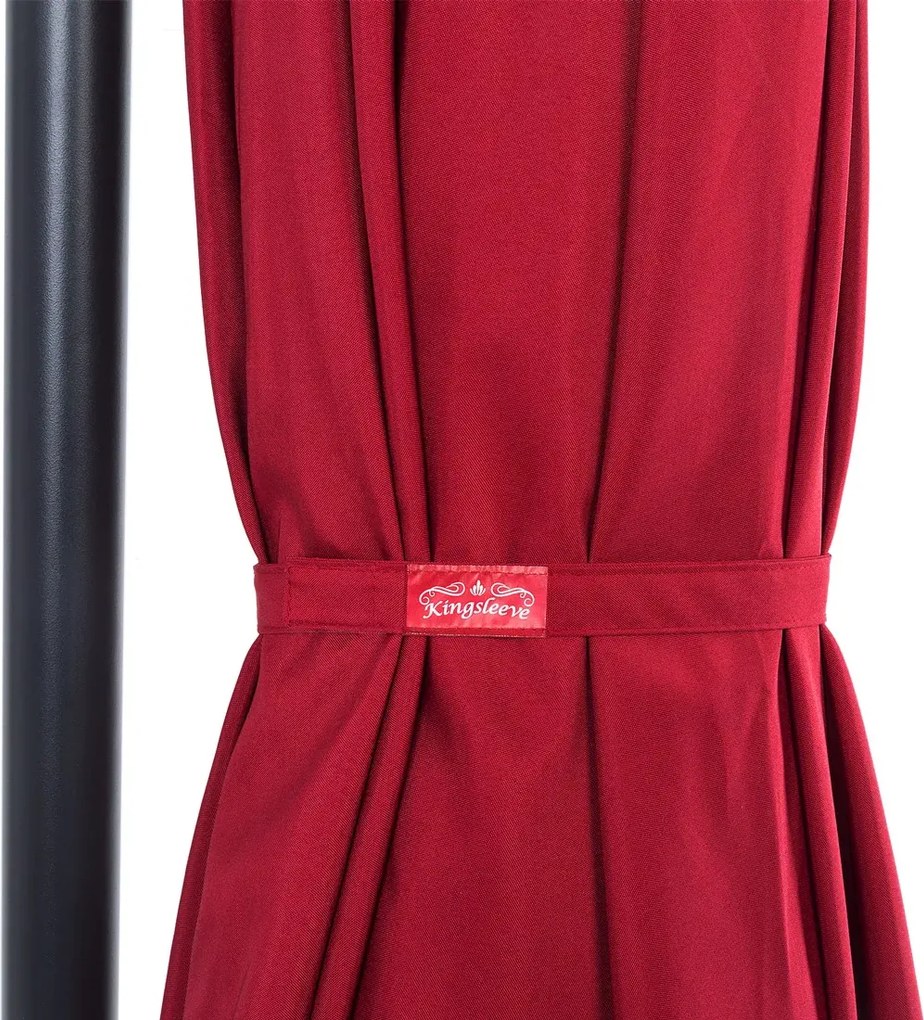 Záhradný slnečník Amana s LED osvetlením 307 cm červený