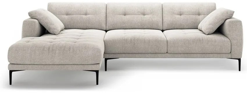 Béžová rohová pohovka (ľavý roh/s leňoškou) Bemy – Micadoni