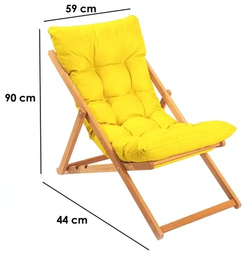 Záhradné lehátko žlté/buk