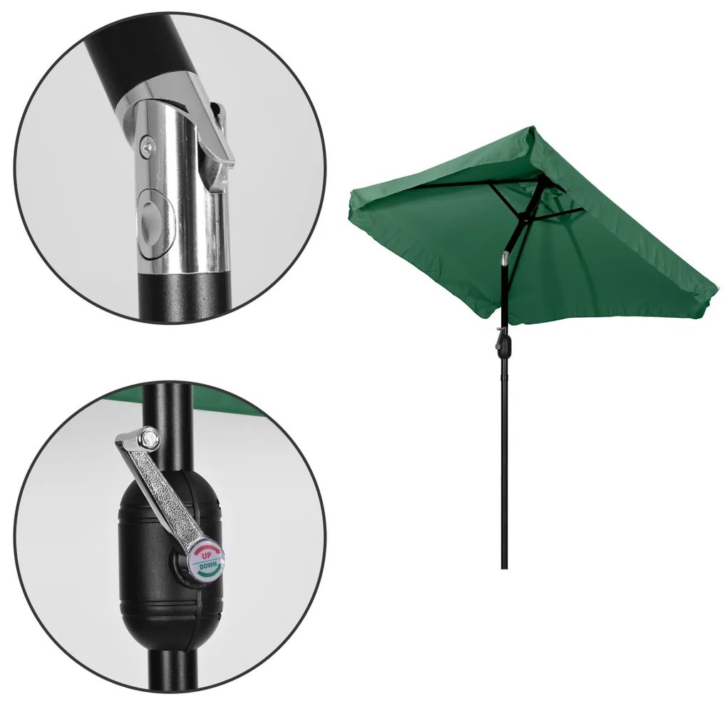 Záhradný slnečník DELISSA 200x140 cm zelený