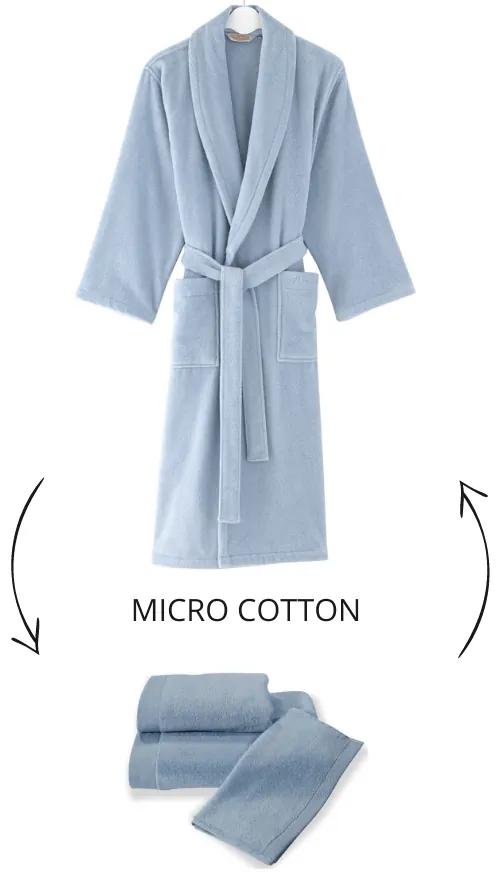 Soft Cotton Pánsky a dámsky župan MICRO COTTON Svetlo modrá XL