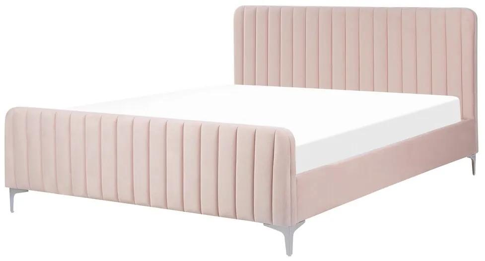 Čalúnená posteľ 160x200 cm Laraine (ružová) (s roštom). Vlastná spoľahlivá doprava až k Vám domov. 1035511