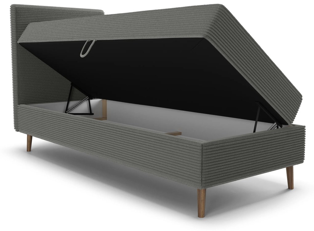 Jednolôžková posteľ 80 cm Napoli Bonell (tmavozelená) (s roštom, s úl. priestorom). Vlastná spoľahlivá doprava až k Vám domov. 1082413