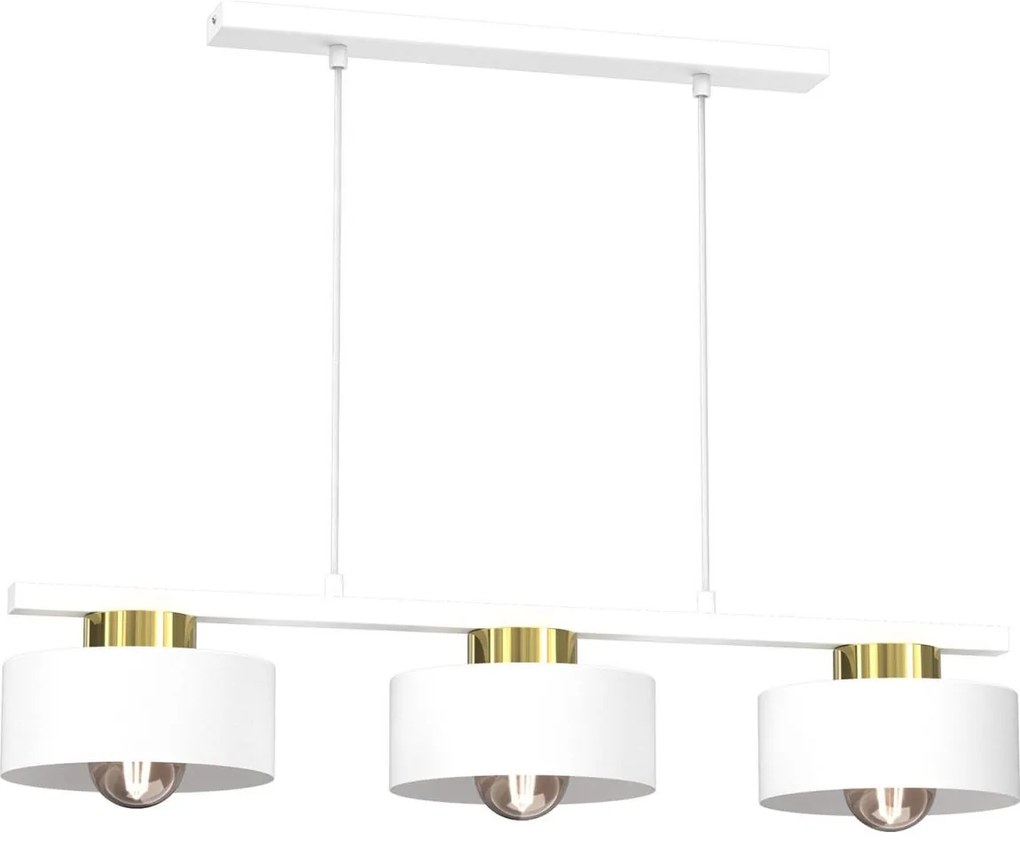 Luster na lanku MARTI 3xE27/15W/230V biela/zlatá