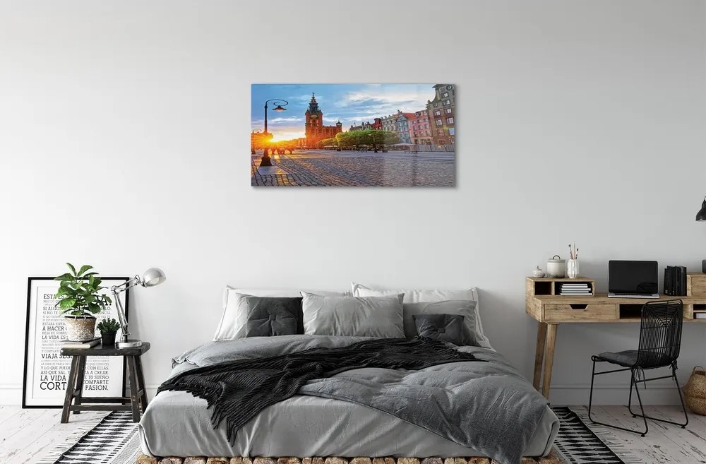 Sklenený obraz Gdańsk Staré mesto východ 100x50 cm