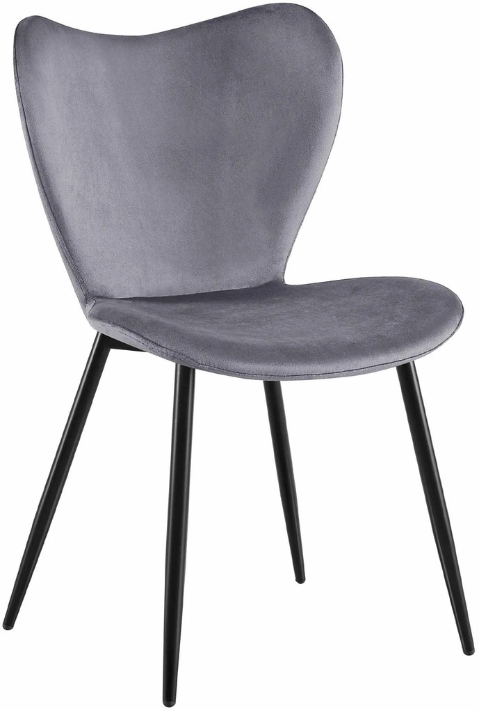 Jedálenská stolička Maika zamat - tmavosivá