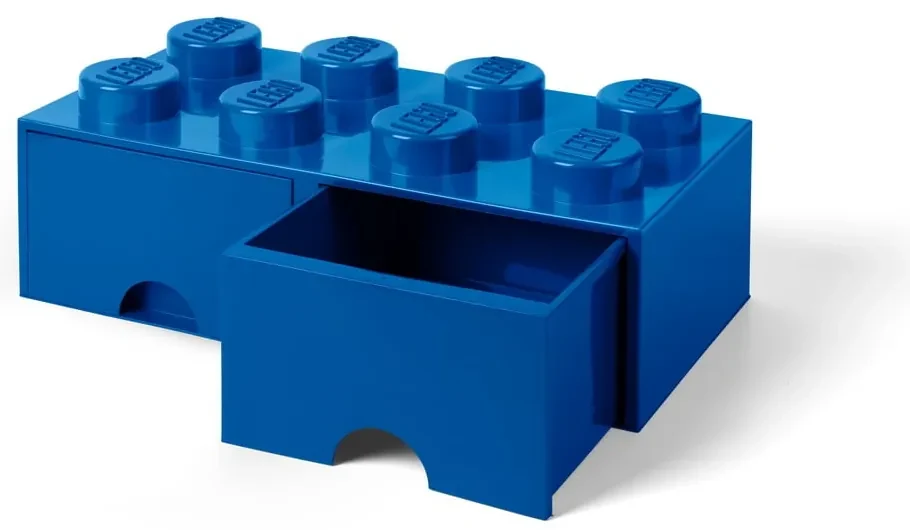Tmavomodrý úložný box s dvoma zásuvkami LEGO®