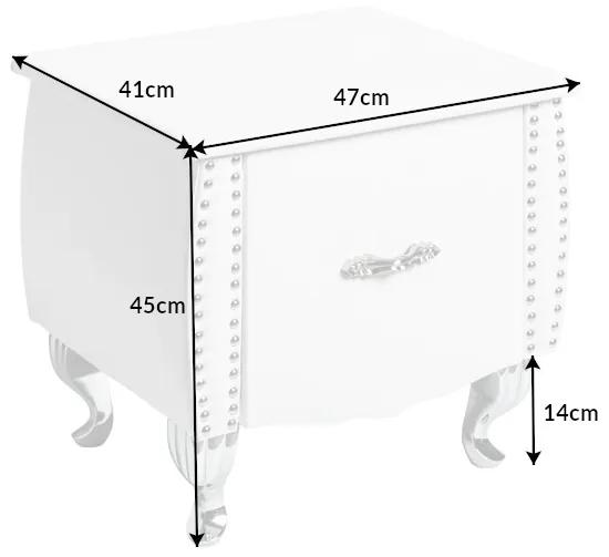 Nočný stolík Spectacular, 45 cm, biely