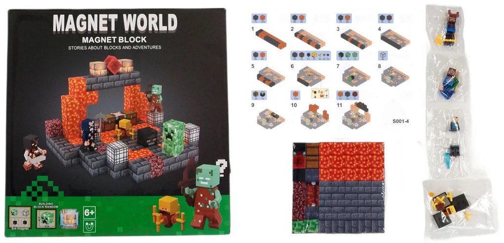 Toybit Magnetická stavebnica Minecraft Danger svietiaca 101ks