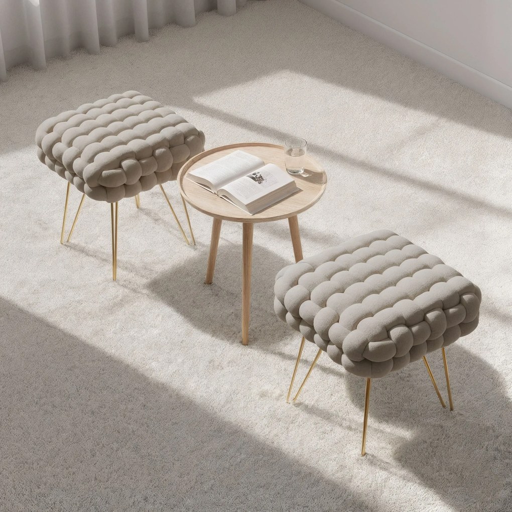 Taburet Dotty béžový