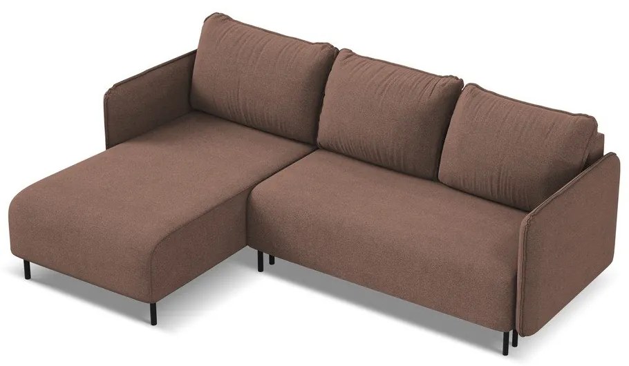 Ružová rozkladacia/s úložným priestorom rohová pohovka (ľavý roh) Luana – Makamii