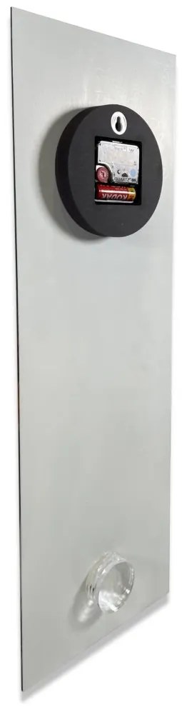 Biele detské nástenné hodiny 20 x 60 cm mačkou