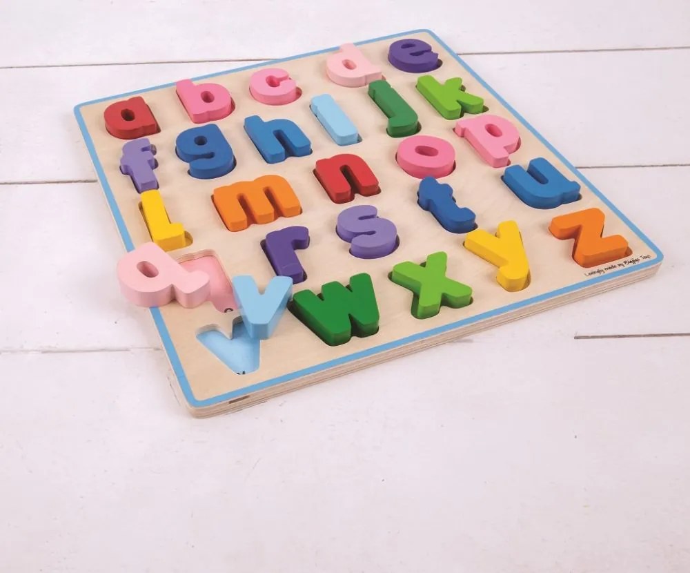 Bigjigs Baby Drevené puzzle Abeceda Malé písmená