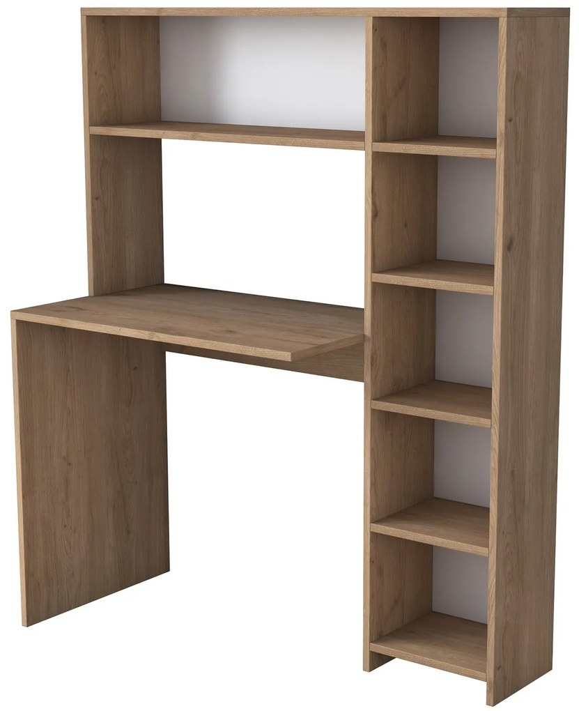 Písací stôl s regálom Hapos 113 cm dub prírodný