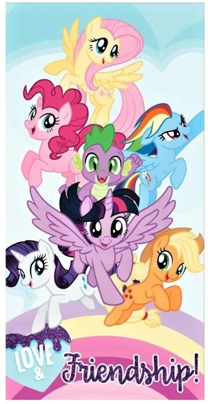 Detská plážová osuška My Little Pony - Love &amp; Friendship! - 100% bavlna - 70 x 140 cm