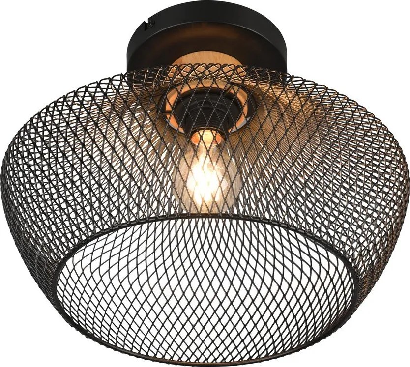 Čierne stropné svietidlo s kovovým tienidlom ø 35 cm Valeria – Trio