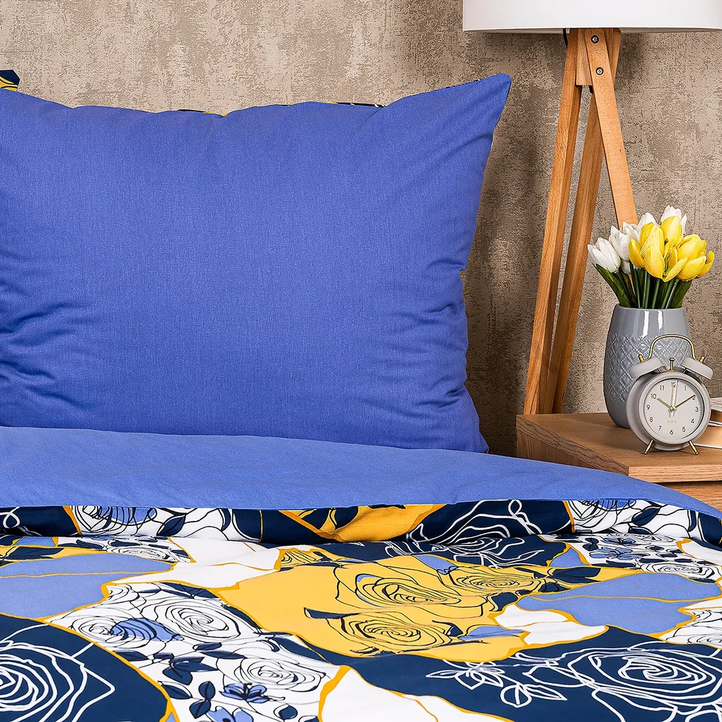 4Home Bavlnené obliečky Blue rose, 160 x 200 cm, 70 x 80 cm