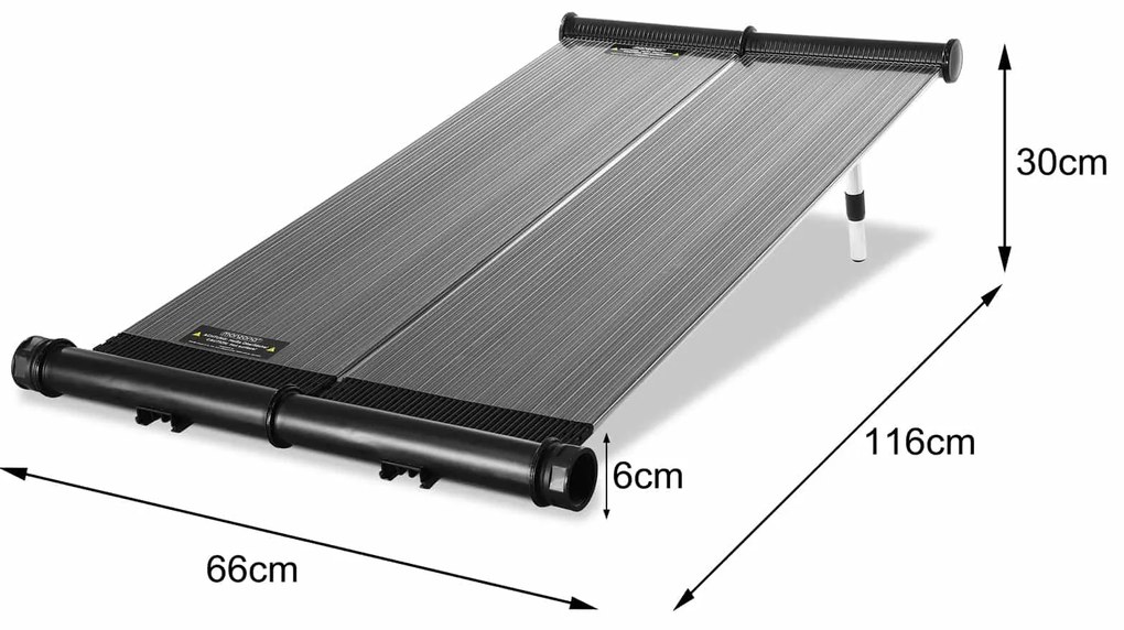 InternetovaZahrada Solárny panel na ohrev vody 116x66x6 cm - antracit