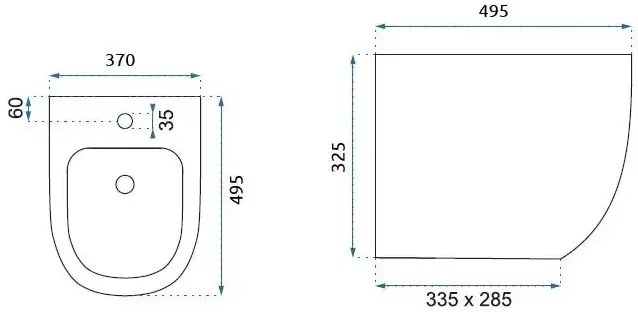 Rea, Sada závesnej WC misy REA CARLO Flat Mini Rimless + závesného Bidetu REA CARLO Mini, KPL-C2760
