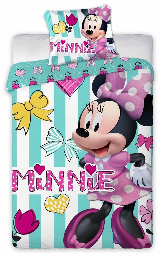 Obliečky do postieľky Minnie Mouse 084 100x135 40x60 cm 100% Bavlna Faro