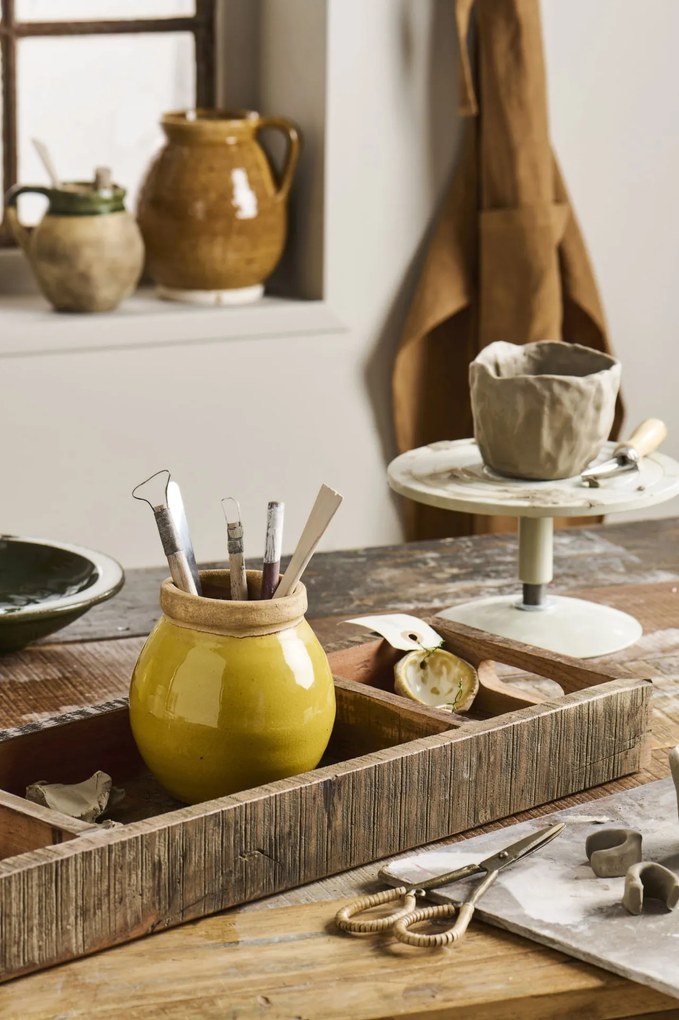 Ib Laursen Drevený box s priehradkami Recycled Wood 60 cm
