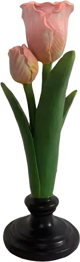 Svietnik na úzku sviečku v tvare tulipánu - 9*9*28 cm