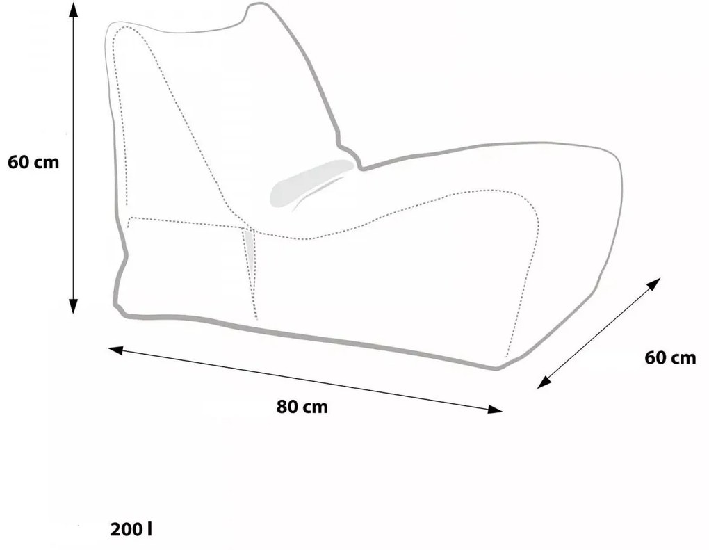 INTERMEDIC SK Sedací vak Flavio – viac farieb (67×130×67 cm) Farba: M11 - tm. sivý