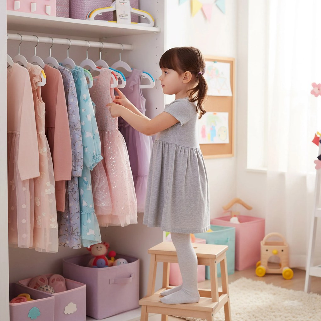 Sada 30 ks dětských ramínek KIDSI vícebarevná